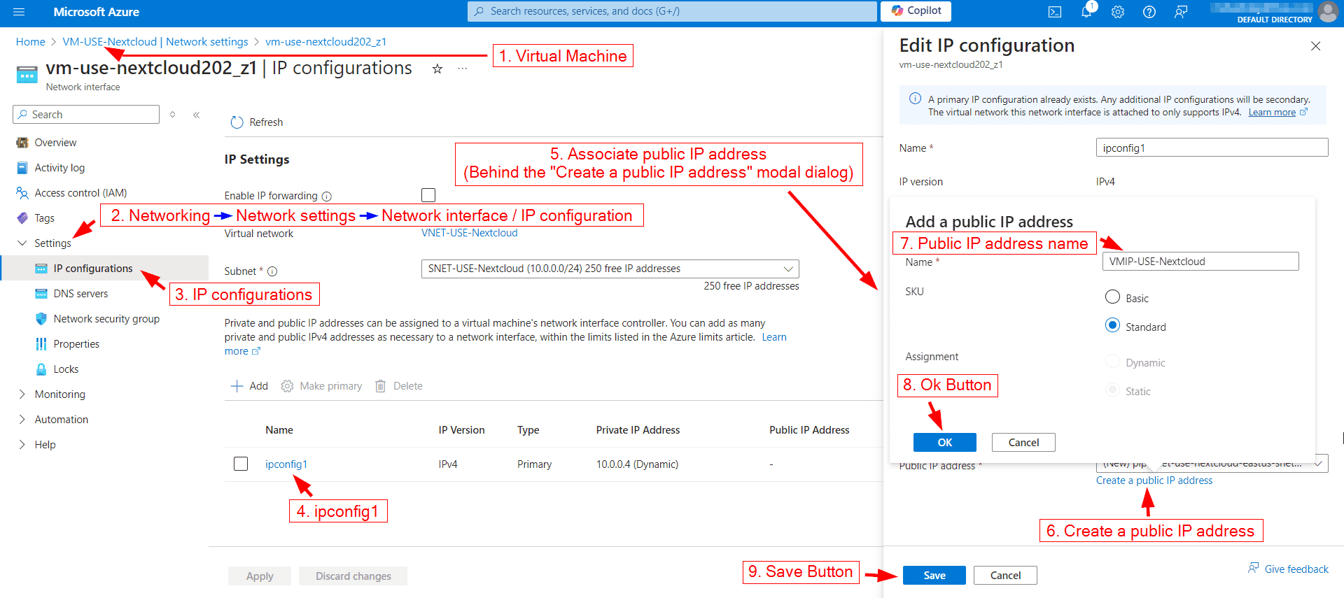 Azure VM public IP Assign public IP address to Azure virtual machine
