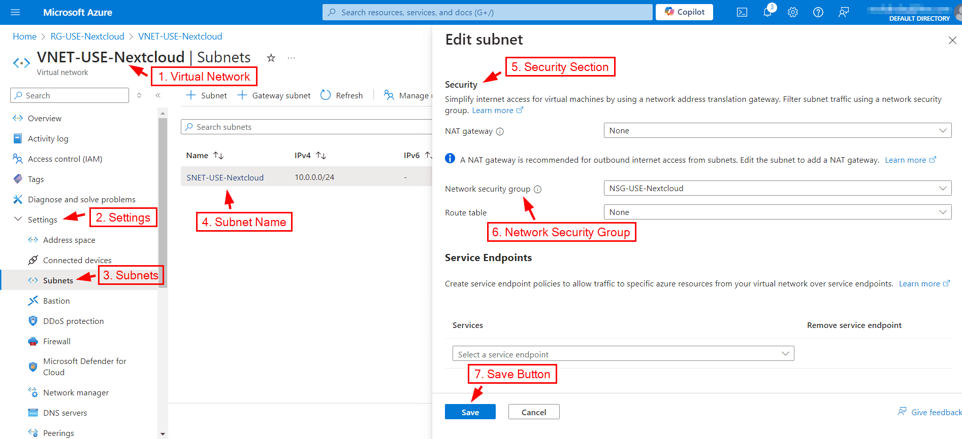 Azure NSG and subnet Associate Azure Network Security Group with subnet