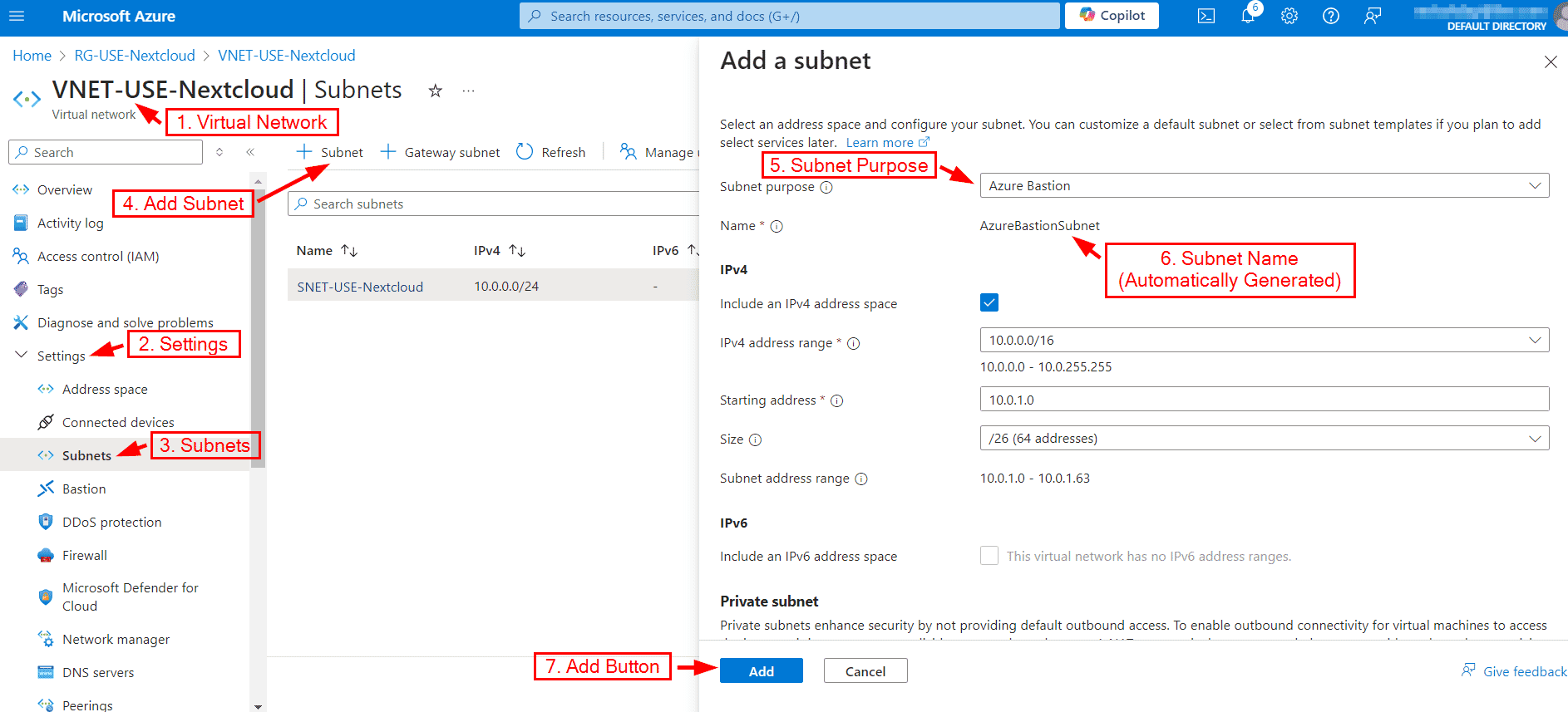 Azure Bastion subnet Azure Bastion subnet creation and configuration