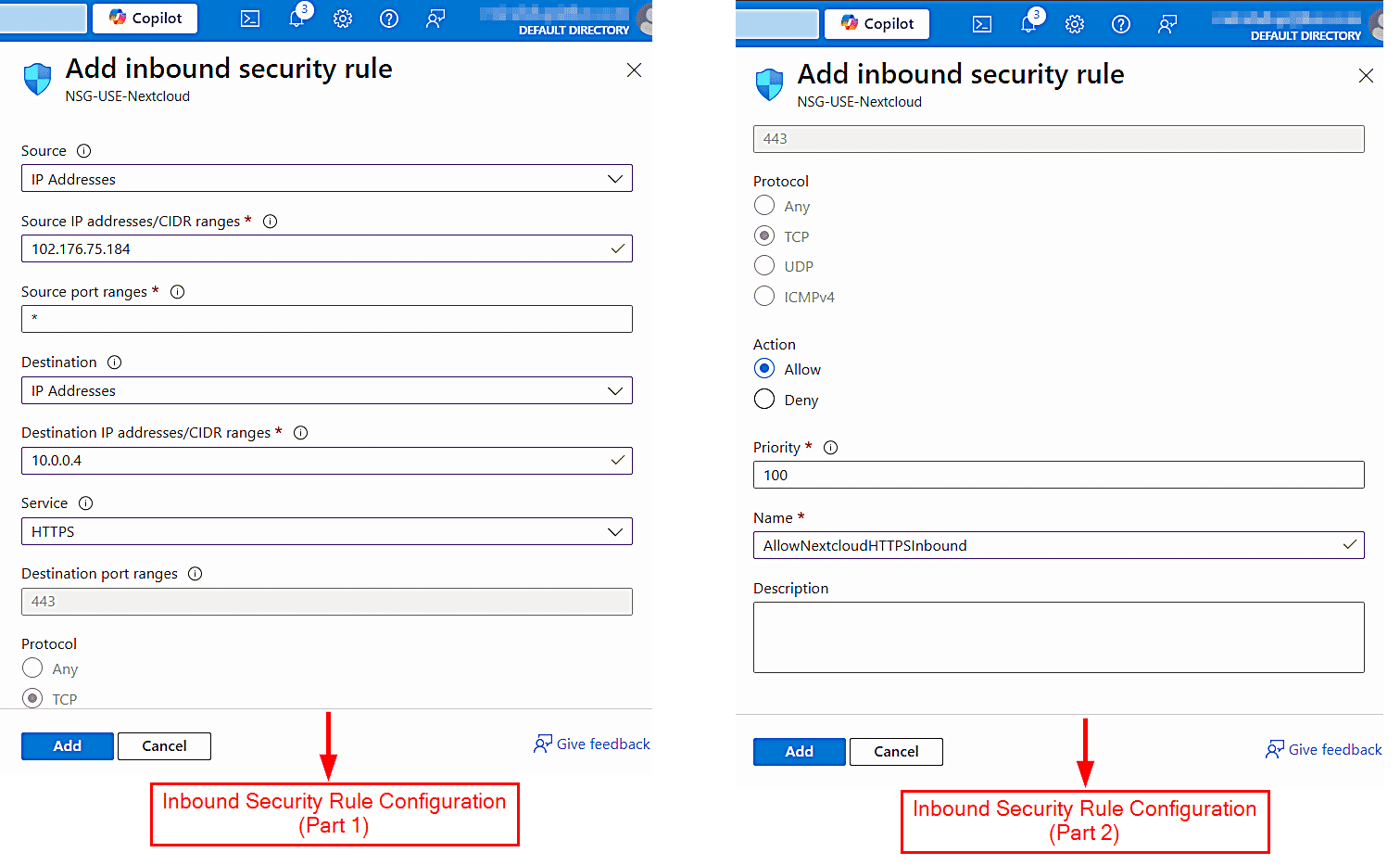 Azure NSG Configure Azure NSG inbound security rule
